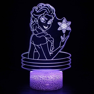 Elsa 3D lampe med fjernbetjening - Dæmpbar